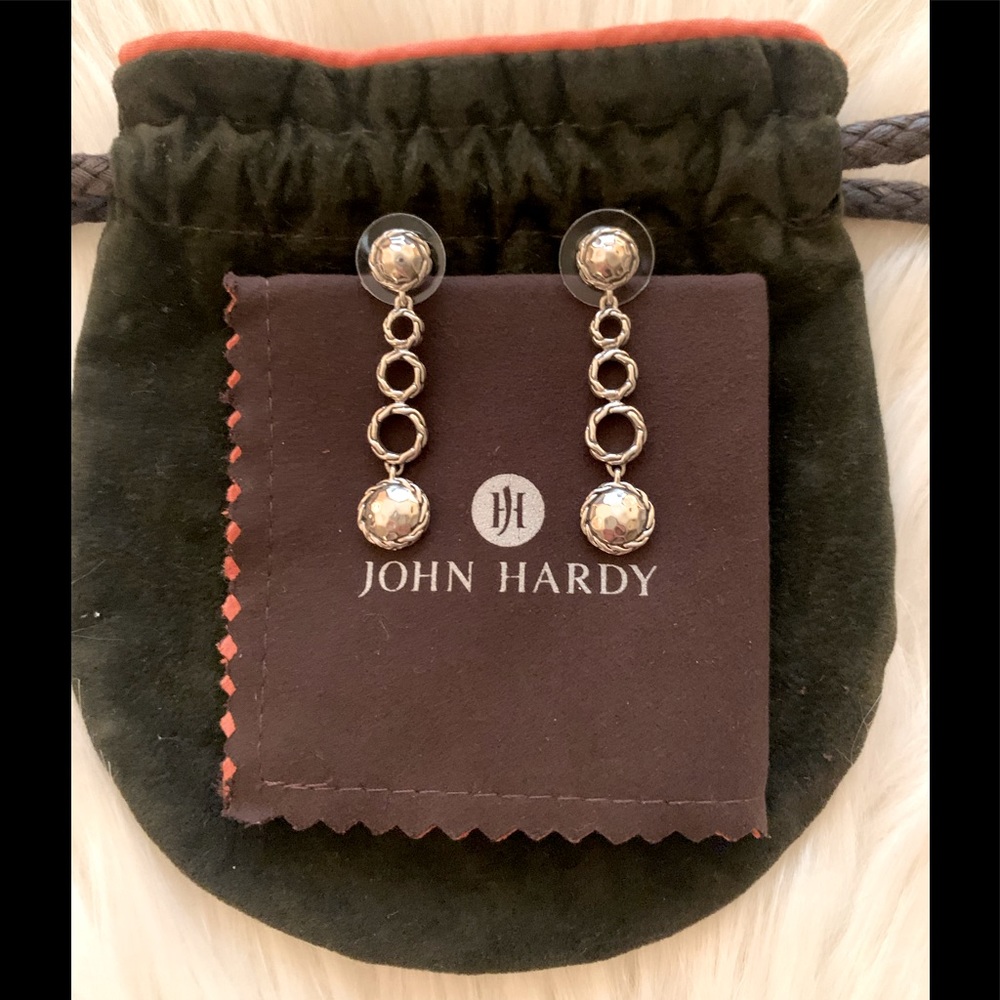 John Hardy Palu sterling silver drop earrings